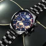 Fashion Mens Stainless Steel Watches Luxury Quartz Wristwatch Calendar Luminous Clock Men Business Casual Watch Reloj Hombre 4