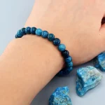 Original Reiki Blue Apatite Beads Bracelets Men Women Natural Stone Blood Circulation Stimulate Enthusiasm Health Care Jewelry 6