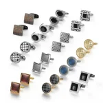 6/12 Pair Wed Cufflinks For Mens Wedding Guest Gift Man Shirt Cufflink Set Vintage Luxury Father's Day Men Cuffs Lawyer Tie Clip