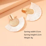 Fashion Bohemian Big Tassel Dangle White Fringe Female Earrings Drop Earrings for Women Statement Wedding Jewelry 3