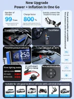 8000a Amp 180Psi Car Emergency Multifunction 12v Battery Booster Tire Inflator Super Compressor Jump Starter Power Bank Air Pump 2