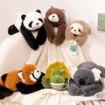 50/60/65cm Long Arm Stuffed Animal Arm Weighted Soft Plush Pillow Raccoon Koala Bear Sloth  Dinosaur Gift for Boys and Girls