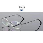 May Flower Blue Light Blockin Ultralight Memory Titanium Rimless Reading Glasses Men&Women Presbyopic Eyeglasses +1.0 +1.5 +2.0 3