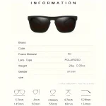 2pcs Square Polarized Sunglasses Anti Glare Sun Shades For Summer Party Vacation Travel Driving Fishing 4