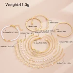 11 Pcs Boho Pearl Crystal Heart Infinity Sign Bracelets for Women Vintage Elegant Gold Color Bracelets Sets New Vacation Jewelry 6
