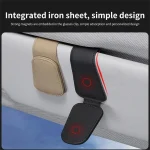 Universal Car Auto Sun Visor Eyeglass Hanger Clip Leather Glasses Holder Magnetic Multi-Function Automobile Accessories Storage 3
