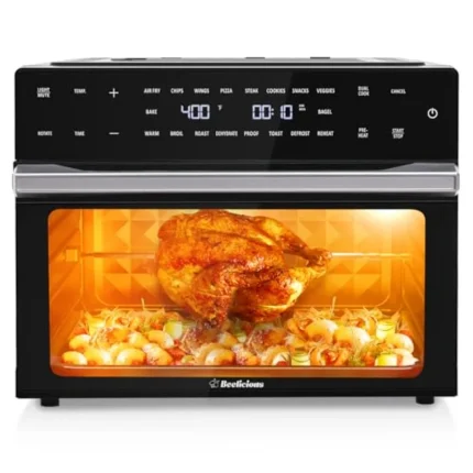 Extra Large 32QT Air Fryer with 19-in-1 Multi-Functional Combo: Digital Convection Oven Featuring Rotisserie Dehydrator and Piz
