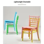 5 Pieces Lightweight Children's Furniture Plastic Chiavari Chairs Suitable for Living Rooms Restaurants Schools Parties Camping 3