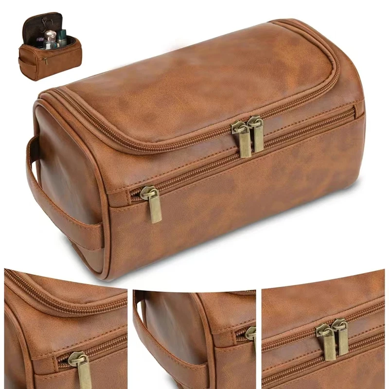 Leather Toiletry Bag for Men Women Dopp Kit Mens Hanging Toiletry Bag Travel Toiletry Bag for Traveling Large Cosmetic Bag for T Leather Toiletry Bag for Men Women Dopp Kit Mens Hanging Toiletry Bag Travel Toiletry Bag for Traveling Large Cosmetic Bag for T