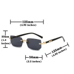 Rimless Sunglasses Rectangle Fashion Popular Women Men Shades Small Square Sun Glasses For Female Male Summer Traveling Oculos 3