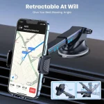 TOPK Car Phone Holder Mount for IPhone[Powerful Suction] Phone Mount for Car Dashboard Car Accessories Automobile for Smartphone 5