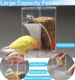 No Mess Automatic Bird Feeder Transparent Food Container Cage Parrot Feeder Accessories for Small Birds Parrot
