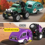 Q222 Q223 1:64 Mini RC Truck with Trailer Monster-Regulating Alloy All Terrain Remote Control Model Cars Toys for Kids Gift 5