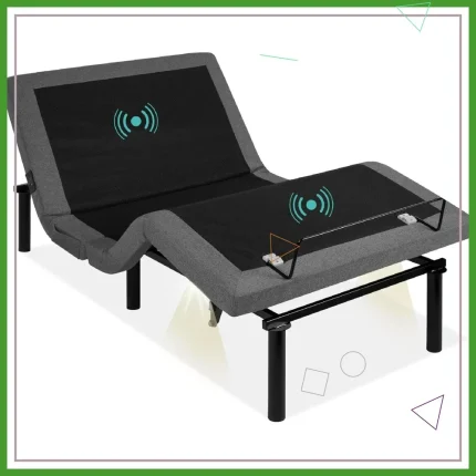Queen Size Electric Adjustable Bed Frame with Wireless Remote, Massager, USB Ports & Nightlight