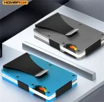 HOMEFISH Wallet For Men Minimalist Slim RFID Credit Card Holder & Money Clip Scratch Resistant Aluminum Card Holder Case