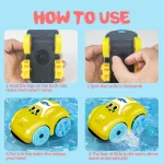 Children Bath Water Playing Toys ABS Clockwork Car Cartoon Vehicle Baby Bath Toy Kids Gift Amphibious Cars Bathroom Floating Toy 5