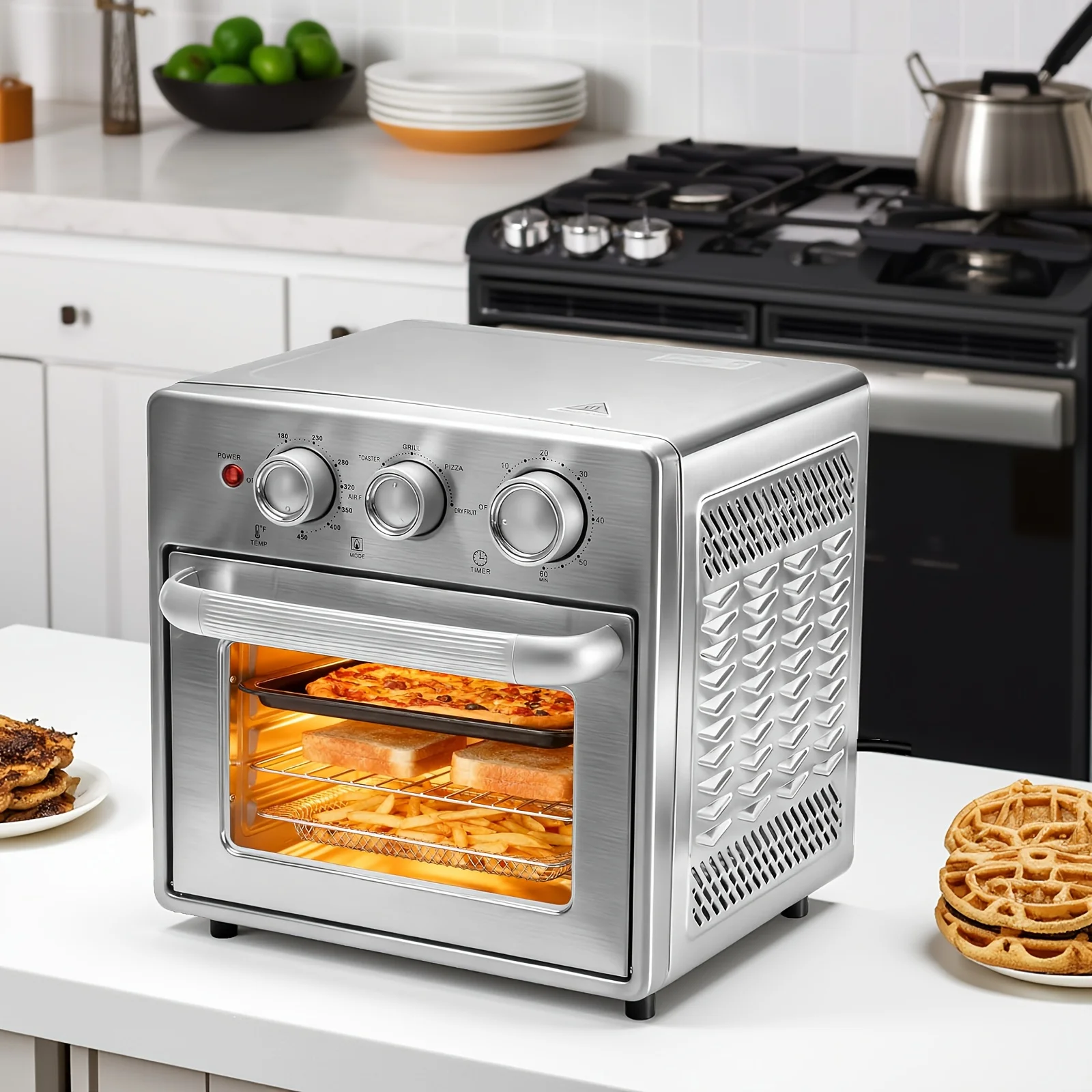 Air Fryer Toaster Oven Combo, 16.9QT Oven Countertop 5 Functions in 1 Air Fryer Toaster Oven Combo, 16.9QT Oven Countertop 5 Functions in 1