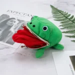 Novelty Adorable Anime Frog Wallet Coin Purse Key Chain Cute Plush Frog Cartoon Cosplay Purse for Women Bag Accessories 5