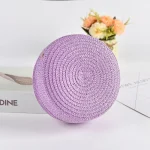 Summer Round Straw Bag For Women Woven Handmade Shoulder Bag New Travel Rattan Beach Bag Casual Style Crossbody Bag Handbag Purs 3