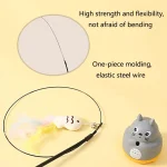 New cat funny cat stick steel wire long pole feather cute cat toy kitten fishing rotating self-pleasure relief pet toy 5