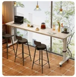 Adjustable Overbed Laptop Desk with Wheels | Bedroom Furniture Rolling Computer Table | Hand Crank Solid Wood Desk 3