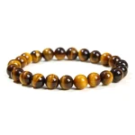 JD Natural Stone Beads Bracelet Amethyst Tiger Eye Crystal Quartz Agate Gem Beads Bangles Women Men Reiki Healling Jewelry Gift 2