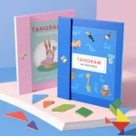 Wooden Jigsaw Magnetic Tangram Puzzle Book Educational Toys For Children Baby Kid Portable Montessori Learning Intelligence 5