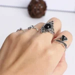 20Pcs/Lot Vintage Bohemia Geometry Flowers Leaf Rings For Charm Women Mix Style Color Fashion Jewelry Gift Accessories Wholesale 6