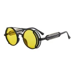 Classic Gothic Steampunk Sunglasses Luxury Brand Designer High Quality Men and Women Retro Round Pc Frame Sunglasses 3
