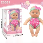 Mini Silicone Reborn Dolls Realistic Smiling Newborn Baby Doll Simulation Baby Dress Up Soft Rubber Doll For Girls Toddler Gift 6