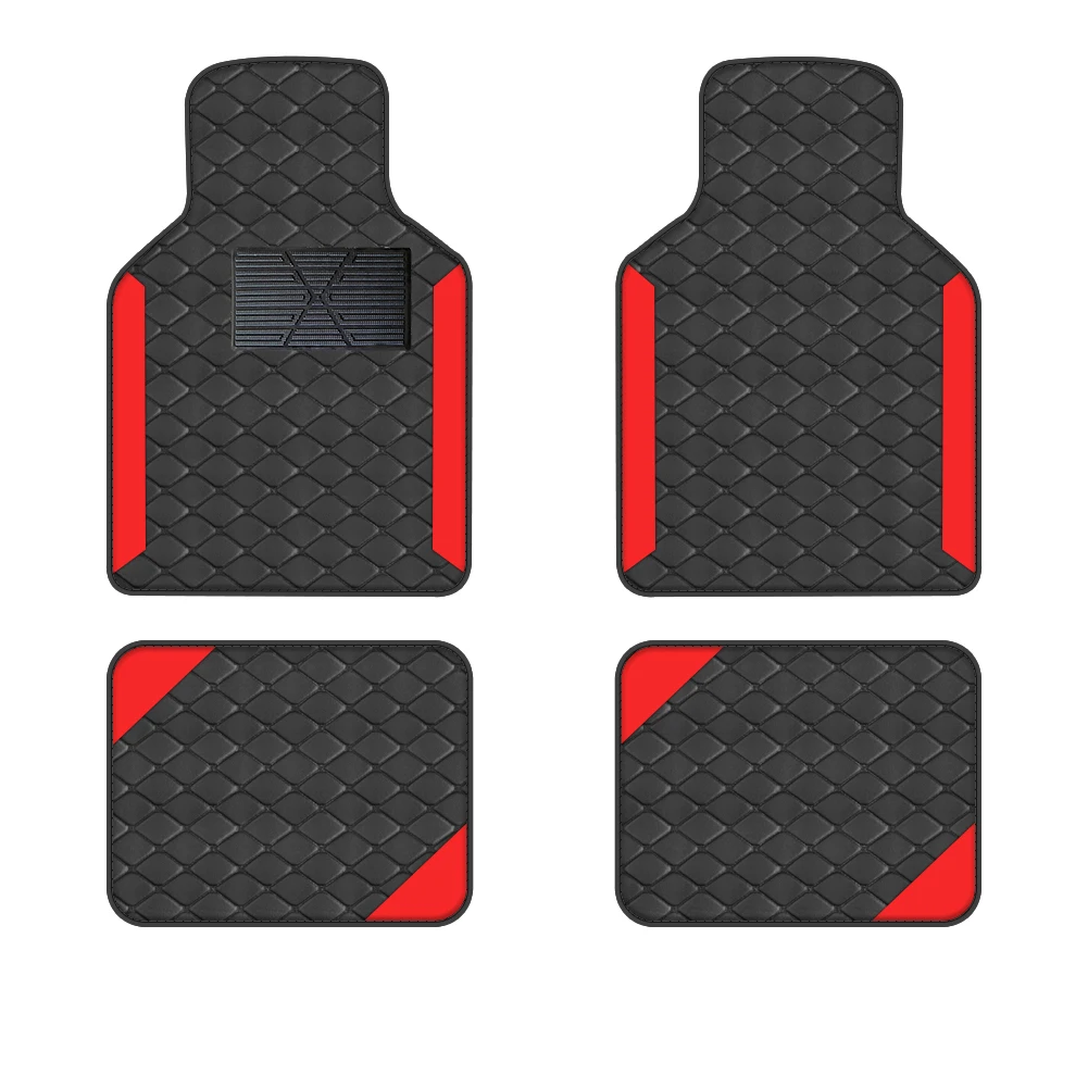 4pcs Luxury Carpet Floor Mat Set For Left-Hand Drive Universal Car Mat Protection Pad Pu Leather For Wear-Resistant Non Slip 4pcs Luxury Carpet Floor Mat Set For Left-Hand Drive Universal Car Mat Protection Pad Pu Leather For Wear-Resistant Non Slip