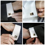 4 Pair Cufflinks For Mens With Gift Box Man Shirt Cufflinks Wedding Guests Gifts Men Gift For Husband Business Tie Clip T0204022 4