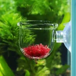 Acrylic Aquatic Plant Cup Aquarium Fish Tank Glass Plant Pot with suction holder Feeding Container Stand for Aquarium Lanscape 2