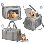Portable Dog Cat Carrier Bag Soft Side Backpack Pet Carriers Dog Travel Bags Airline Approved Transport  Outgoing Pets Handbag 2