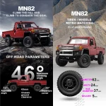 ZWN MN82 1:12 Retro Rc Car With LED Lights Full-scale Simulation LC79 Professional 4WD Remote Control Pickup RC Truck Model Toys 3