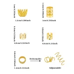 110 Pcs Gold Hair Jewelry for Braids and Dreadlocks - Metal Rings, Cuffs, Clips Accessory Decorations - Golden Yellow 6
