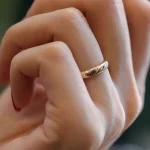 Non-Fading Fine 4mm Round 18K Golden Ring Women's Men's Simple Wedding Band Lover's Couple's Gift Jewelry 6