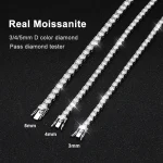 KNOBSPIN D VVS1 Moissanite Tennis Bracelet Original s925 Sterling Silver Plated 18k White Gold with GRA Bracelets for Women Man 2