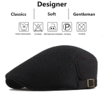 Men Mesh Newsboy Caps British Painters Hats Spring and Summer Ventilate Berets Adjustable Flat Cap Hip Hop Berets 6