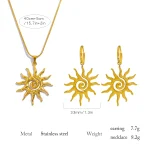 Spiral Sun Pendant Necklace for Women - 18K Gold Plated Hypoallergenic Stainless Steel, Daily Wear & Boho Gift Ideas Jewelry 6
