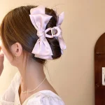Fashion Women Bow Hairpin Korean Version Of Solid Color Butterfly Satin Hair Clips Girls Hair Accessories Headwear 4
