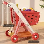 Shopping cart toy baby small trolley children play house fruit cut music kitchen supermarket men and girls Early Education toys 5