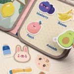 Montessori Busy Book Baby Early Education Book，Puzzle Toy, Animal Cognitive Fabric Book, Repeated Paste Book & Sensory toys 6