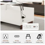 Coffee Table with Charging Station, 47.259 W Lift Coffee Table with Hidden Storage, Space Saving Center Table with Adjustable Sh 4