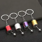 Creative Gear Head Keychain Speed Gearbox Keyring for Car Key Turbo Hub Brake Disc Pendant Shock Absorber Keys Holder Chain Ring 5