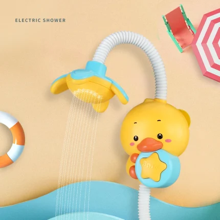 New Cute Water Spray Duck Shower Electric Bath Toy Interactive Play Game Sensory Toys for Kids Bathtime Fun Gift for Toddlers