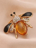 1 piece of women's European and American trendy little bee pearl brooch for fashionable dressing, banquet, party, holiday gift 3