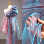 Iridescent Flashing Gradient Organza Tulle Fabric By Meter For Evening Gown Fashion Design Shiny Clothes Party Stage Decoration