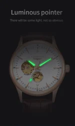 LONGLUX automatic watch elegant style wholesale mechanical wristwatches skeleton rome waterproof  mens watch men gift 4