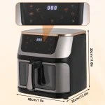 Air Fryer 12L Stainless Steel Visible Large Capacity Electric Oven Touch Screen Multifunctional Electric Fryer EU/US Plug 4